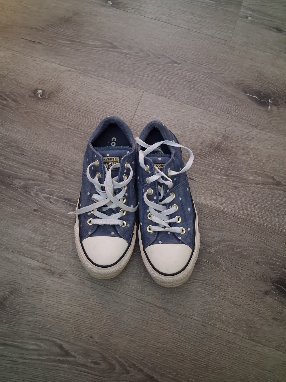 Converse Women's Navy Blue Polka Dot Low-Top Sneakers